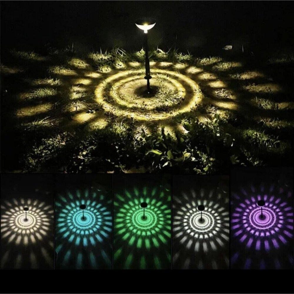 Solar Powered Path Lights 2 Pack RGB / Warm White LED Eco-friendly Easy Install - Picture 2 of 5